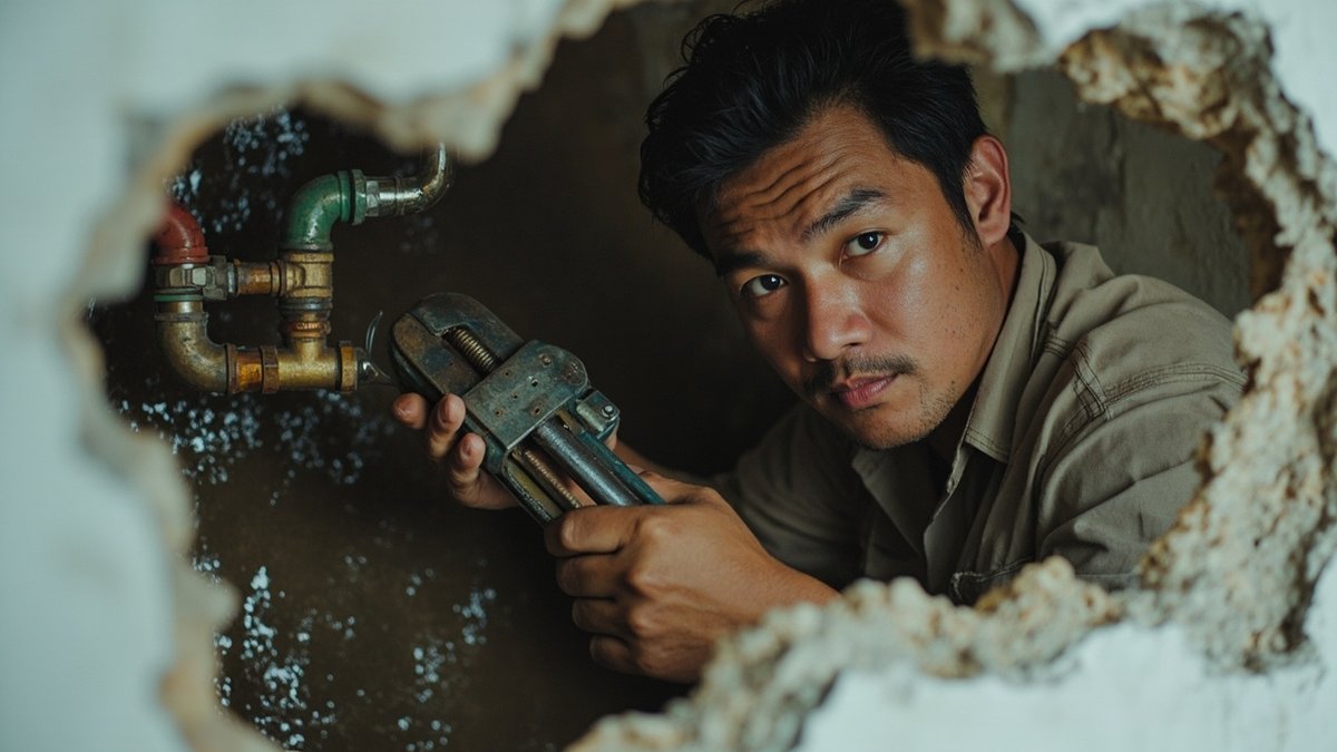 Mengesan paip bocor tersembunyi dalam dinding tanpa hack seluruh dinding