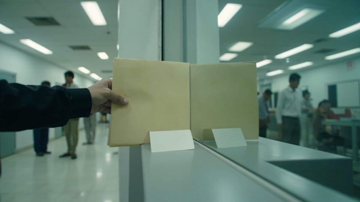 Applicant submitting documents at a housing scheme service counter