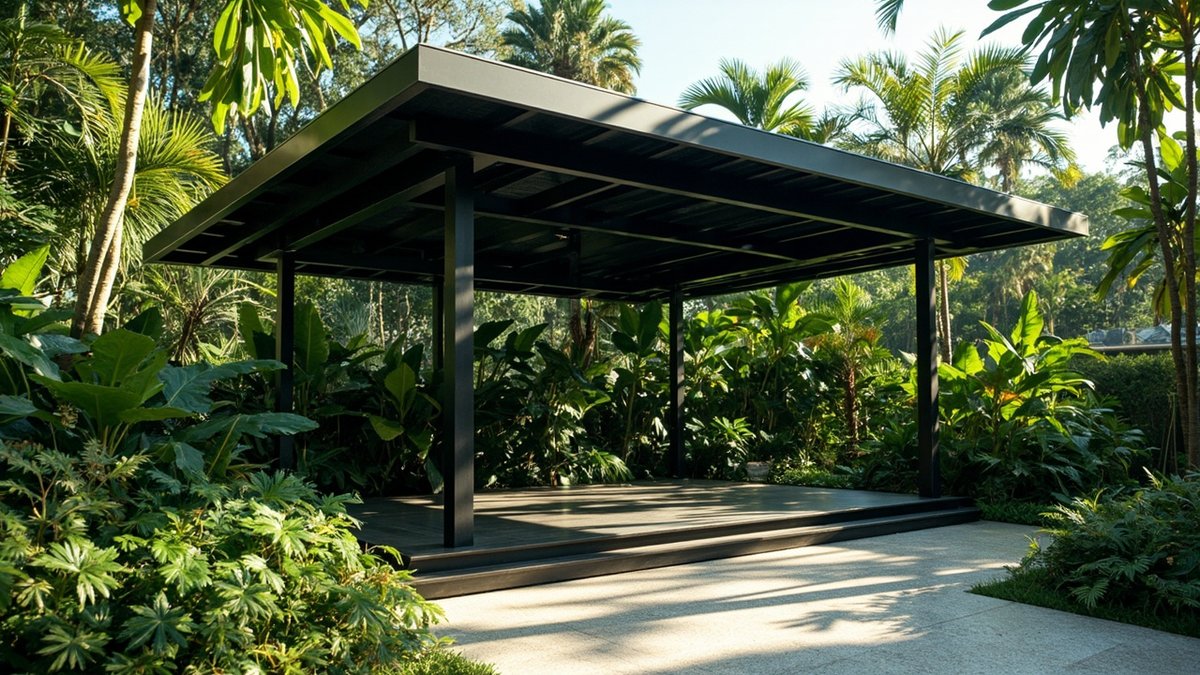 Custom-built modern aluminium frame gazebo