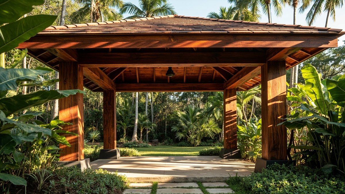 Hardwood chengal timber gazebo with premium finish