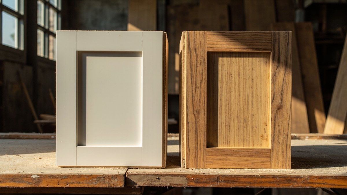 Flat-pack modular cabinet compared with a custom plywood cabinet