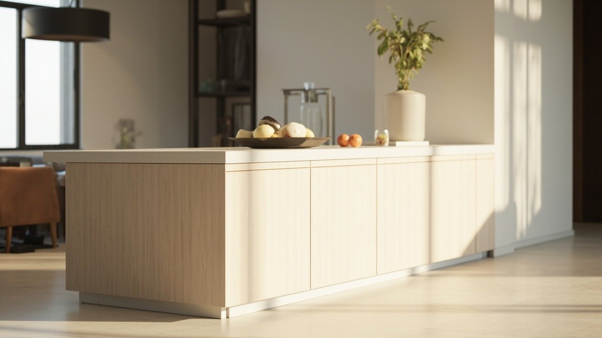 Simple fixed base cabinet kitchen island