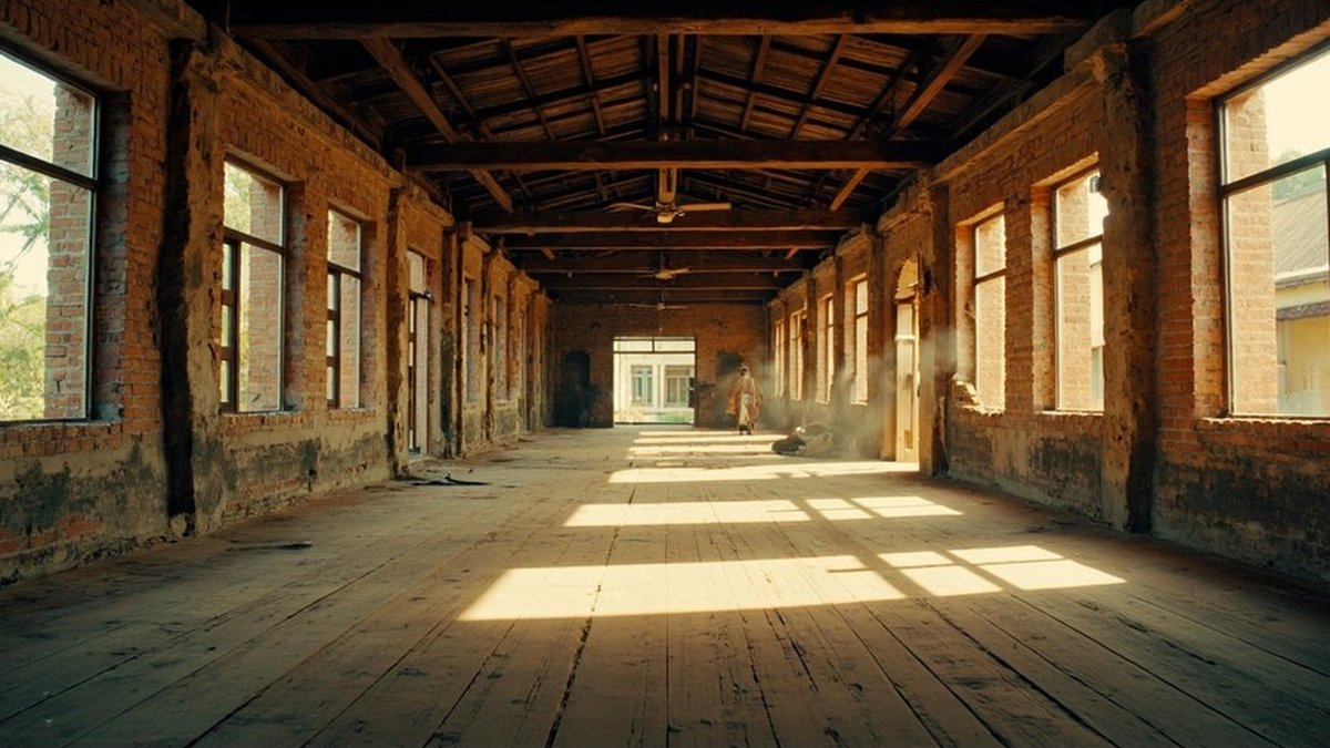 Restoration inside the upper floor of a century-old shophouse with exposed brick in Brickfields