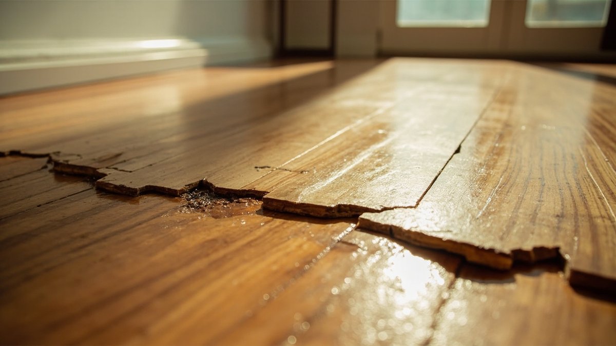Laminate timber flooring cupping from moisture underneath