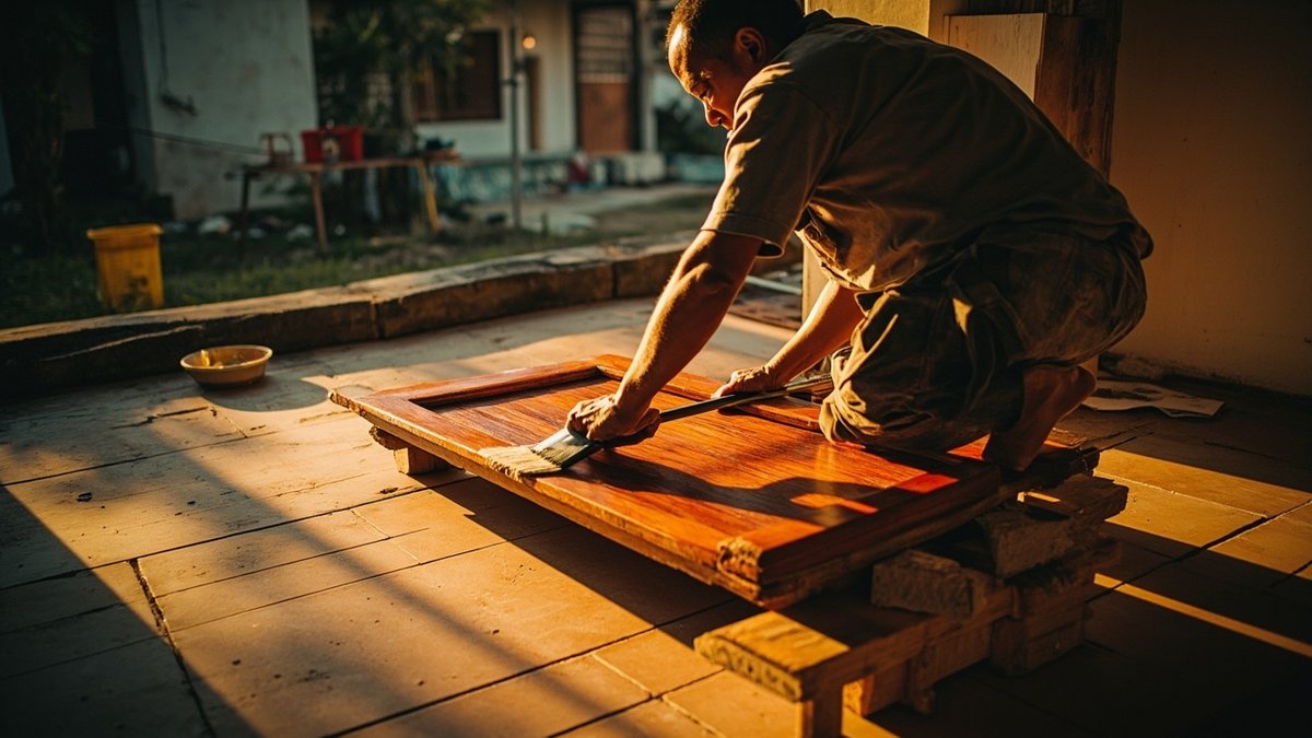 Gambar hiasan: Cat Kayu Dibandingkan Syelek, Varnish, Lacquer atau Minyak