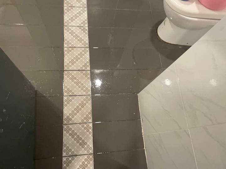 After: Shower leak traced & waterproofed